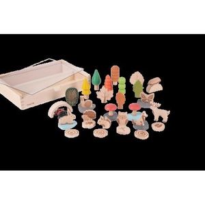 Set de 37 figurine din lemn pentru activitati educative Padurea imagine