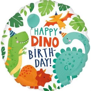 Balon folie happy dino birthday 43 cm Amscan AM4066701 imagine