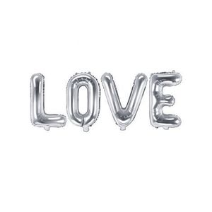 Balon folie love argintiu 140x35 cm imagine