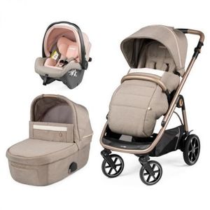 Carucior 3 in 1 Peg Perego Veloce, SLK, 0 - 22 kg, Mon Amour, Bej Roz imagine