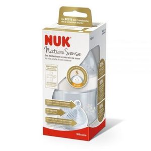 Biberon Nuk Nature Sense, 150ml, tetina silicon , 0-6 luni imagine