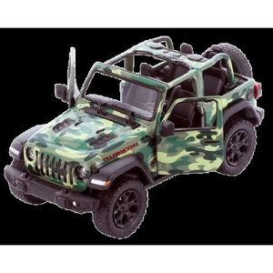 Masinuta die-cast Jeep Wrangler 2018, scara 1: 34, cu functie pull-back, 12.5 cm lungime, fara capota, verde imagine