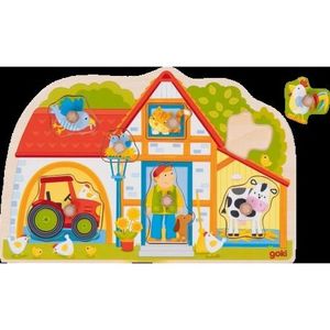 Puzzle cu piese mari, pentru bebe si toddler, Casuta fermierului imagine