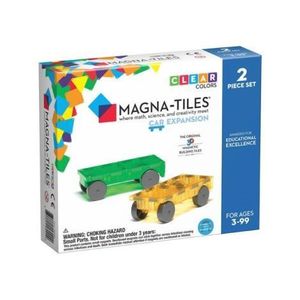 MAGNA-TILES Extensie, 2 masinute Galben si Verde imagine