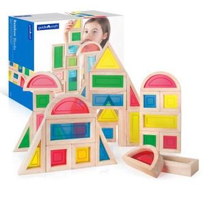 Rainbow Blocks set 30 piese, Guidecraft imagine