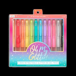 Pixuri retractabile cu gel si sclipici, Oh My Glitter!, set 12 culori imagine