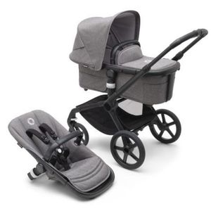 Carucior Bugaboo Fox 5 Black Grey Melange 2 in 1 imagine