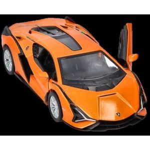 Masinuta Lamborghini Sián, die-cast, scara 1 la 40, lungime 12.5 cm, portocaliu imagine