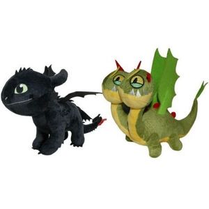 Set 2 jucarii din plus Toothless 25 cm si Zippleback, Dragons, 20 cm imagine