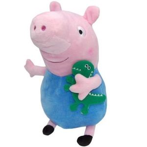 Jucarie din plus George cu dinozaur, Peppa Pig, 18 cm imagine