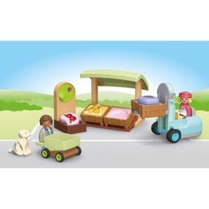 Playmobil Junior - Taraba la piata si stivuitor imagine