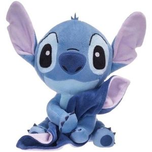 Jucarie din plus Stitch cu paturica, 20 cm imagine