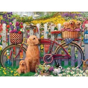 Ravensburger - Puzzle catelusi pe bicicleta 500 piese design nou imagine