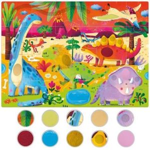 Headu - Montessori puzzle tactil dinozauri imagine