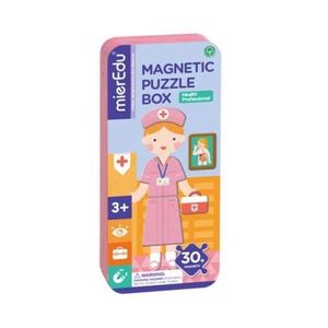 Puzzle magnetic in cutie metalica, joc de potrivire si asociere - Doctor imagine