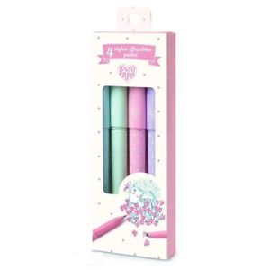 Set 4 pixuri cu radiera culori pastel, Djeco imagine