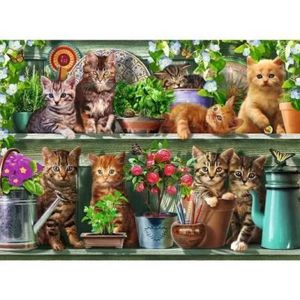 Ravensburger - Puzzle pisici pe raft 500 piese design nou imagine