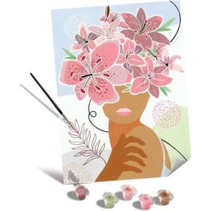 Ravensburger - Pictura pe numere Tablou Canvas femeie cu flori in cap imagine