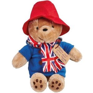 Jucarie de plus Ursuletul Paddington cu fular Union Jack, 25 cm (asezat) imagine