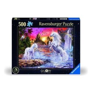 Ravensburger - Puzzle unicorni la rau 500 piese care lumineaza in intuneric design nou imagine