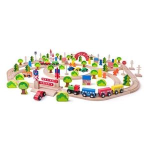 Jucarie din lemn - Set tren maxi (120 piese) imagine