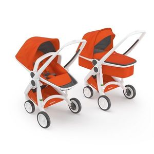 Carucior 2 in 1 100 Ecologic White Orange imagine