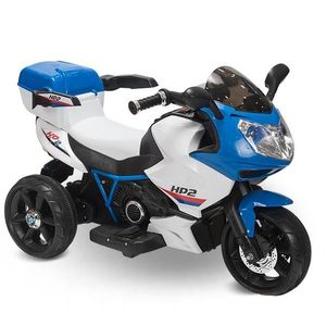 Motocicleta electrica copii cu lumini led , roti rezistente , unitate audio cu Usb si Mp3 HP2 70 W Blue imagine