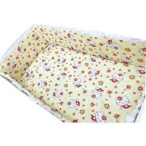 Lenjerie patut cu 5 piese Croitoria Noastra Hello Kitty 140x70 cm imagine