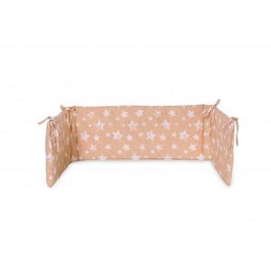 Protectie laterala pat 140 x 27 cm bumbac ranforce Little Stars Beige imagine