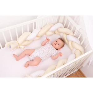 Protectie laterala din bumbac Bumper impletit The Braid Beige 02 imagine