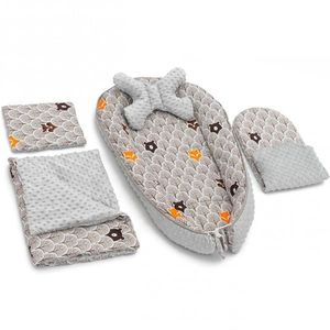 Set 5 in 1 Babynest Minky Tutumi Gri Forest imagine