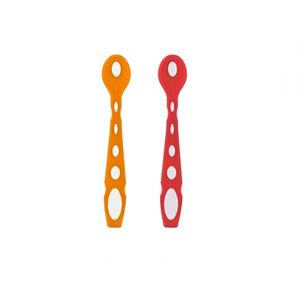 Set 2 lingurite din silicon BabyJem Soft Spoon RedOrange imagine