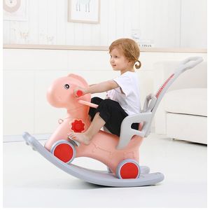 Balansoar 3 in 1 cu maner parental Nichiduta Horse Pink imagine