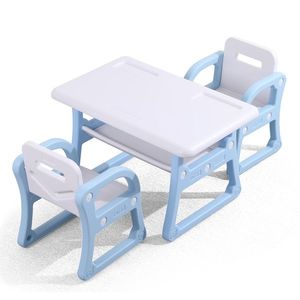 Masuta de studiu cu 2 scaunele School Blue imagine