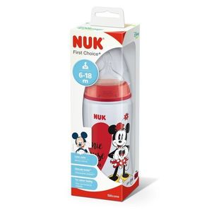 Biberon Nuk First Choice 300 ml tetina silicon Mickey rosu 6-18 luni imagine