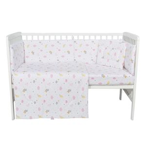 Set lenjerie 4 piese Mini Cot Pink Clouds imagine