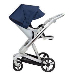 Carucior Bebumi Space Eco 2 in 1 Navy cadru alb imagine