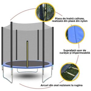 Trambulina Nichiduta 366 cm cu scara si plasa de protectie imagine