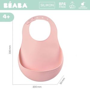 Baveta silicon Beaba Old Pink imagine