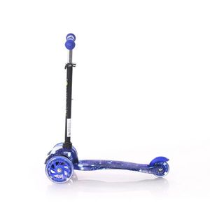 Trotineta pentru copii Mini Blue Cosmos, 3 roti cu LED, ghidon reglabil, pliabila, greutate suportata 20 kg, varsta 3 ani+ imagine