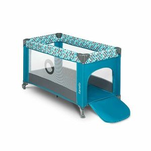 Patut pliant cu un nivel Stefi cu intrare laterala cu fermoar 2 roti 120x60 cm turquoise Lionelo imagine