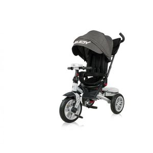 Tricicleta multifunctionala 4 in 1 Speedy Air scaun rotativ Black, spatar inalt reglabil pe 3 pozitii, maner cu control parental, 2 tipuri de suport pentru picioare imagine