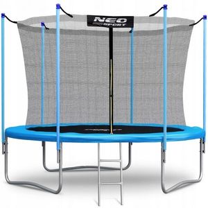 Trambulina de gradina cu plasa interioara, stalpi si scara 312 cm (10FT) Neo-Sport NS-10W191 albastru imagine