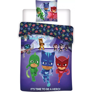 Set lenjerie pat copii Pj Masks Hero 100x135 + 40x60 SunCity BRM000186 imagine