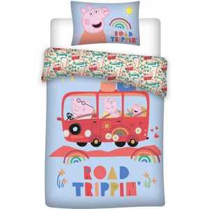 Set lenjerie pat copii Peppa Pig Road Trip 100x135 + 40x60 SunCity imagine