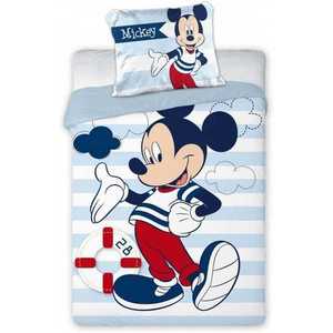 Set lenjerie pat copii Mickey Sailor 100x135 + 40x60 SunCity imagine