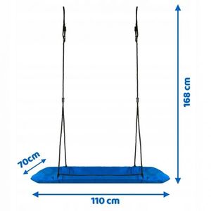 Leagan tip cuib pentru copii dreptunghiular XXL 110 x 70 cm 150 kg Neo-Sport Albastru imagine