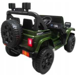 Masinuta electrica cu telecomanda 70W si functie de balansare Jeep X10 TS-159 R-Sport verde, usi cu deschidere, panou de muzica, centura de siguranta, sarcina maxima 30 kg imagine