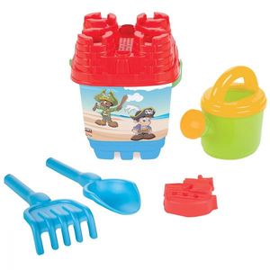 Set galetusa si forme pentru nisip Mini Castle Red imagine