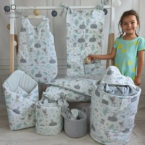 Organizator pentru patut 6 compartimente Forest friends GreyMint imagine